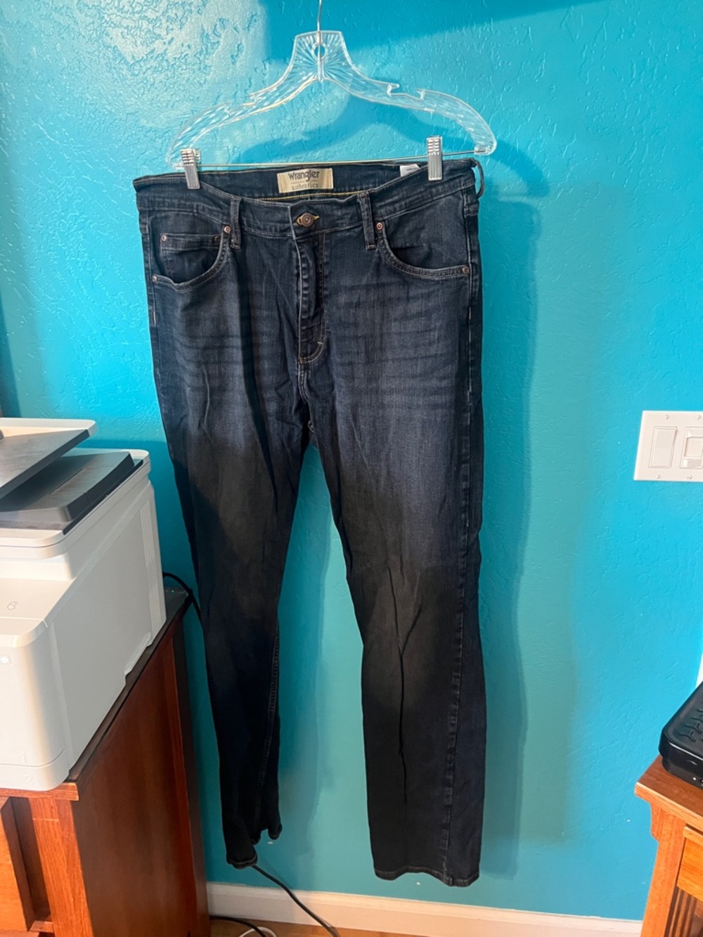 Wrangler Black Wash Straight-Leg Jeans